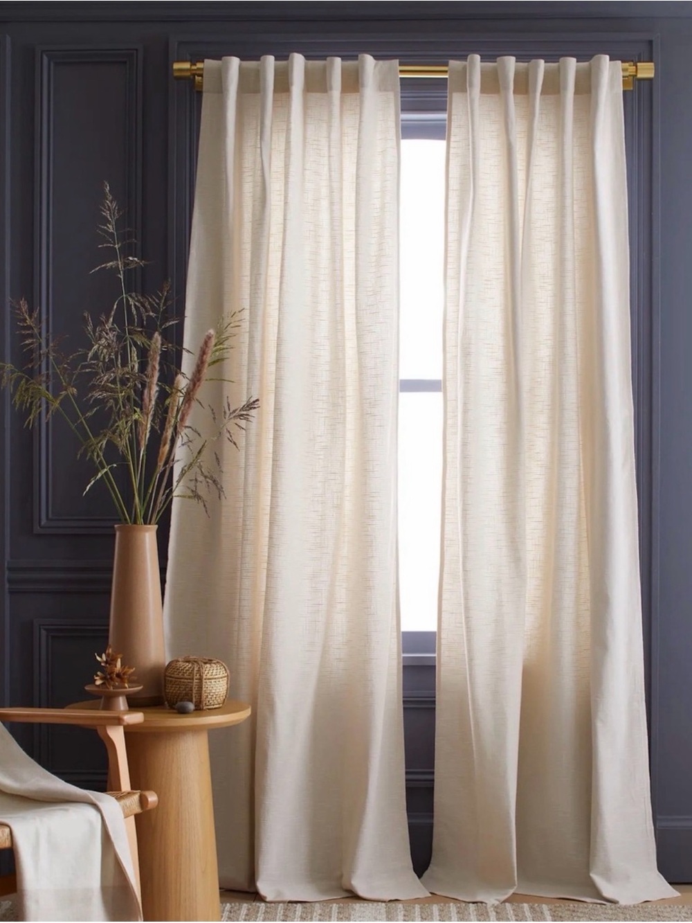 Quince Ivory Cotton Slub Sheer - Two Panels